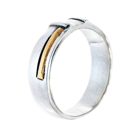 Anillo de plata 925 y double de oro 18 ktes Anillo de plata 925 y double de oro 18 ktes