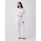 V-LINEN PO WIDE LEG OPTIC WHITE