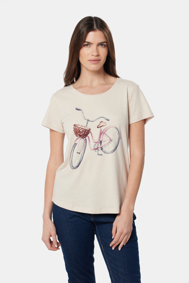 REMERA ESTAMPADA - Beige 