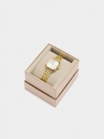 Reloj Cuadrado Con Pulsera De Acero Inoxidable dorado