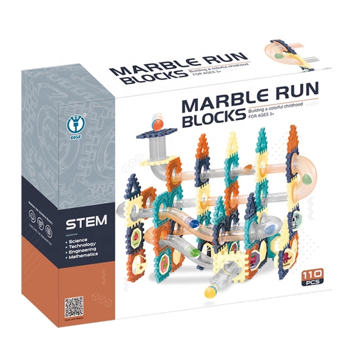 Bloques de Construcción Marble Run Carrera de Canicas 110 Piezas - Multicolor 