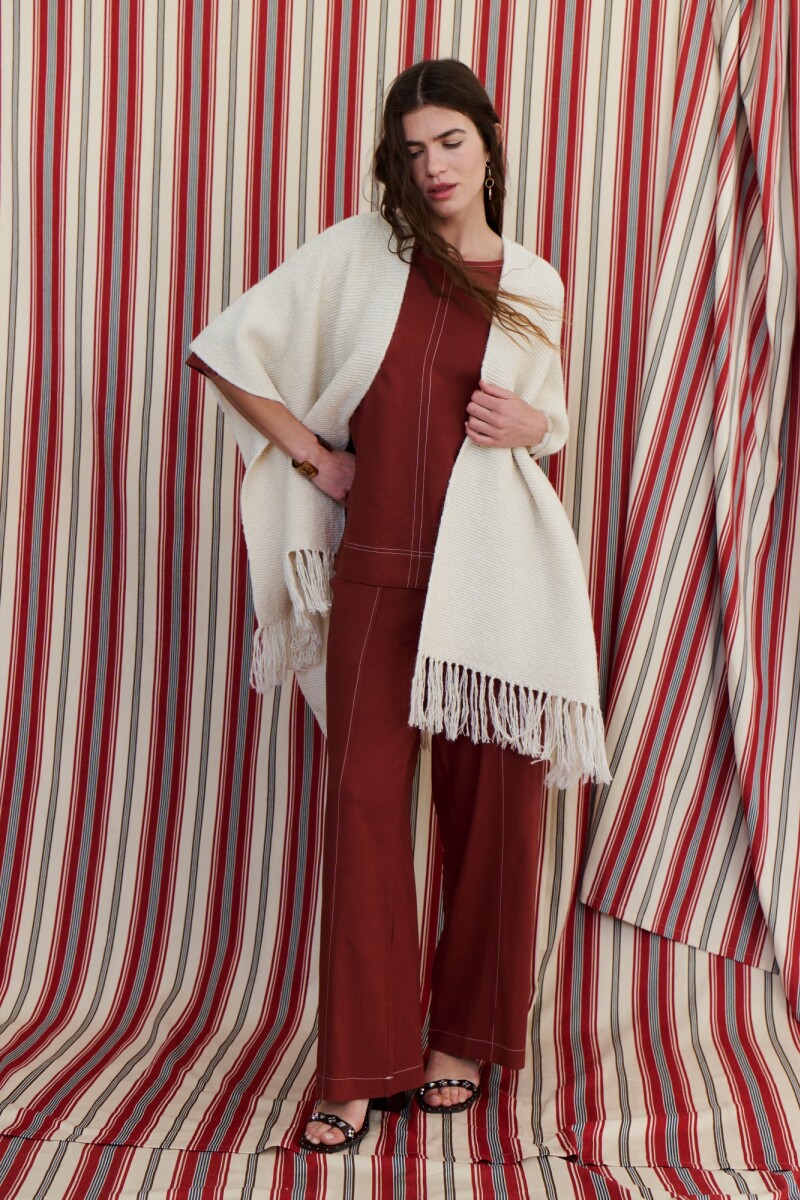 PANTALON LINO POCKET ROJO