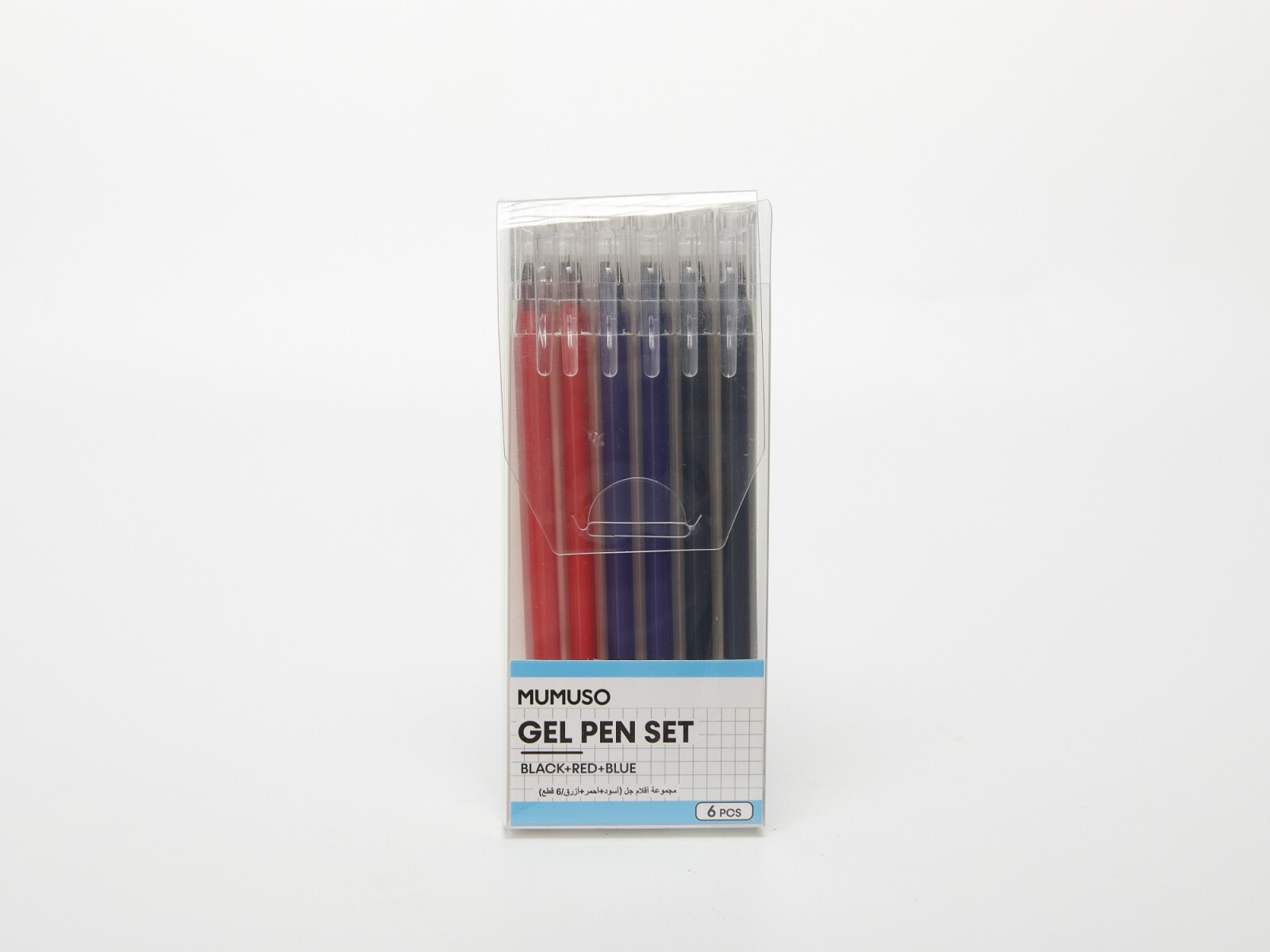 SET DE BOLÍGRAFOS DE GEL (NEGRO+ROJO+AZUL/6 UDS) 