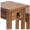 Conjunto Set De Mesas Pedestal Madera Maciza Linea Mexicana Oscuro