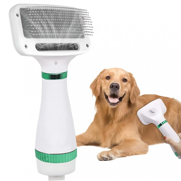 Cepillo Secador De Pelo Perro Gato Mascotas Peine 300w Color Variante Verde