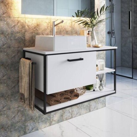 MUEBLE DE BAÑO SUSPENDIDO 80 CM S/BACHA - BLANCO MUEBLE DE BAÑO SUSPENDIDO 80 CM S/BACHA - BLANCO