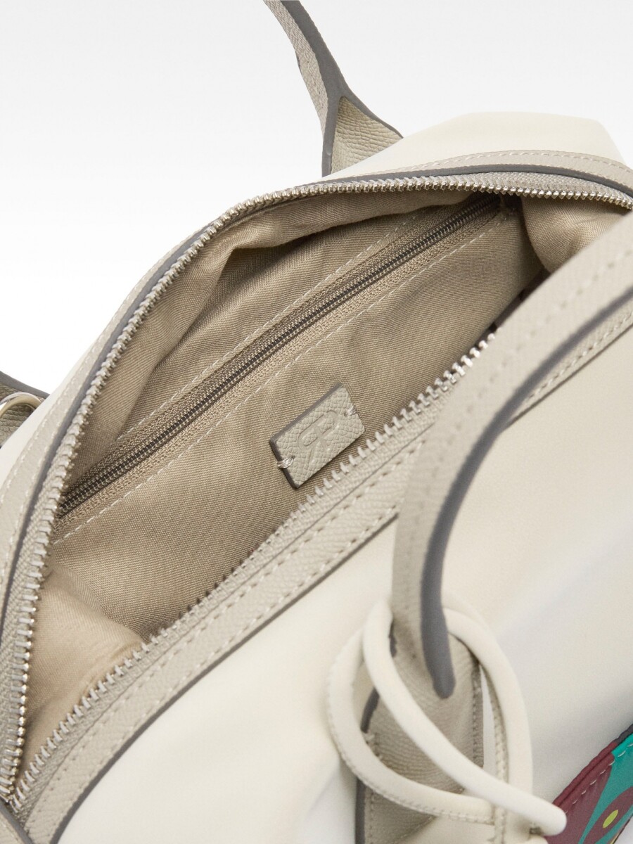 Bolso Tote Textura Suave Con Colgante crudo