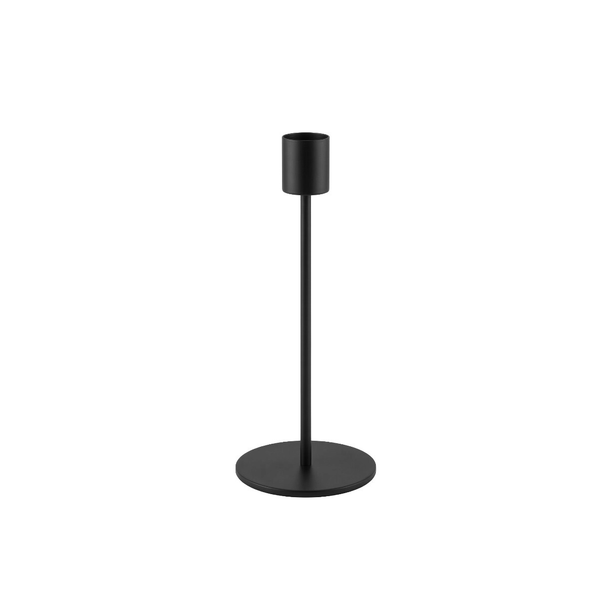 PORTA VELA METAL NEGRA C/BASE MED 