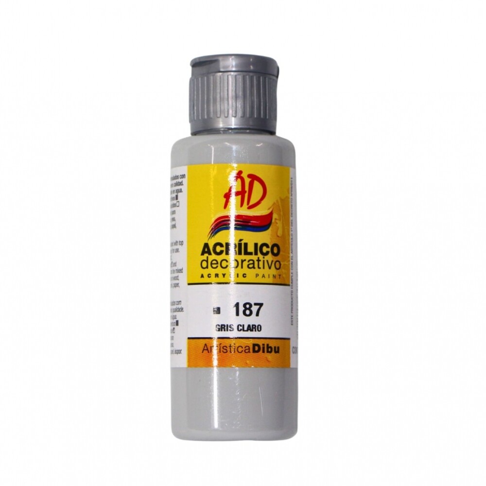 PINTURA ACRILICA ARTISTICA DIBU 60 ML. DIFERENTES COLORES COLOR GRIS CLARO 187
