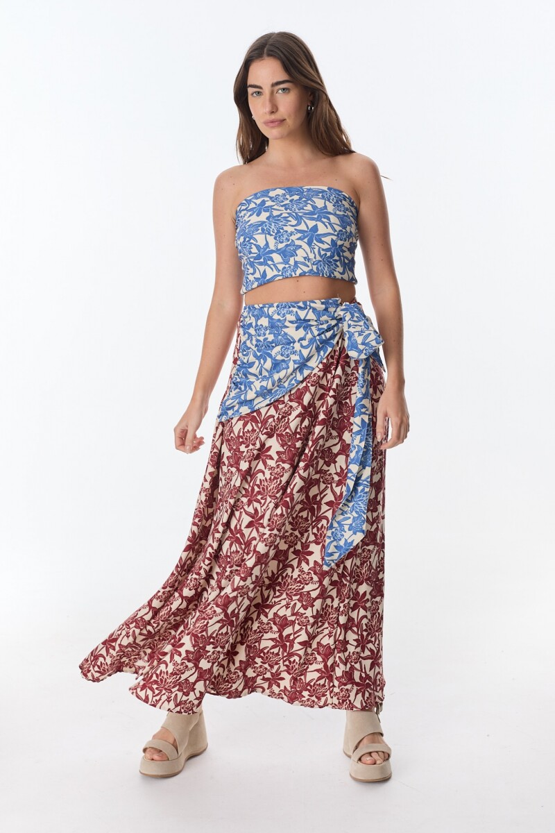 Falda Botanica Estampa Flores
