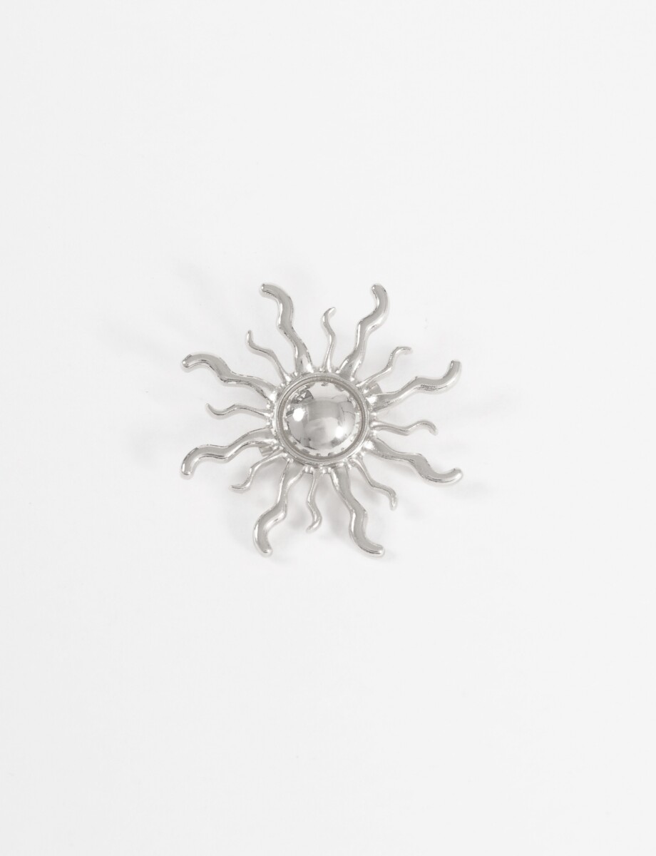 Prendedor sol - plateado 