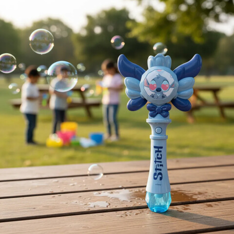 Burbujero Stitch Varita Mágica con Luz y Sonido U
