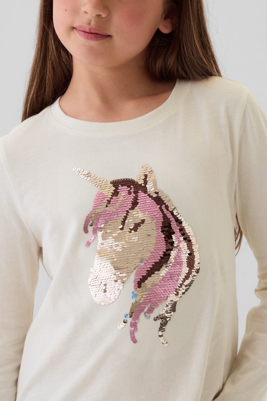 Remera Grafico Manga Larga Niña Ivory Frost