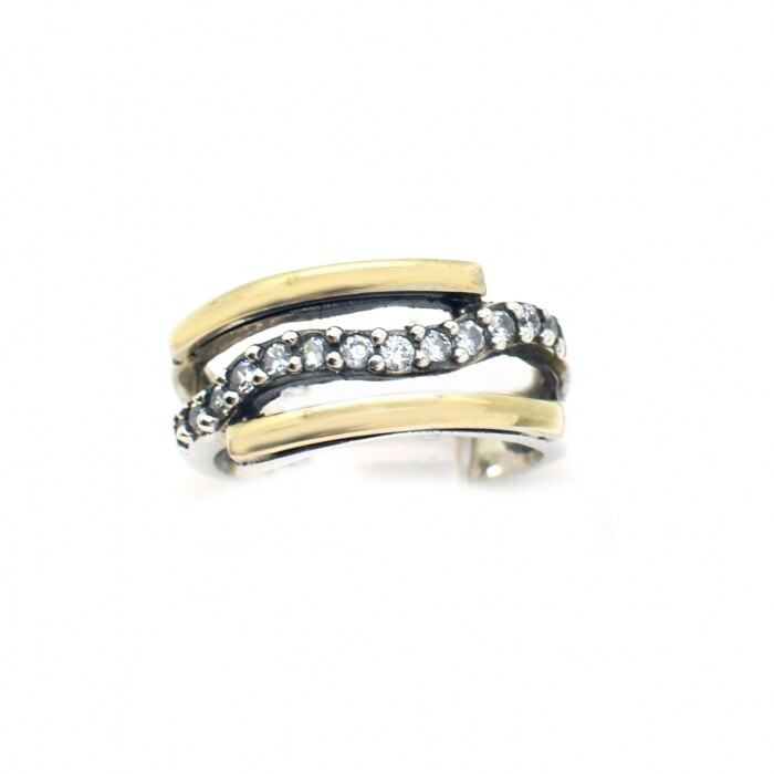 Anillo en Oro y Plata 925 con Zirconias Anillo en Oro y Plata 925 con Zirconias