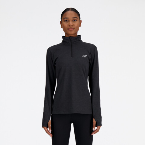 Casaca Training Sport Essentials Space Dye Quarter Zip Mujer Black
