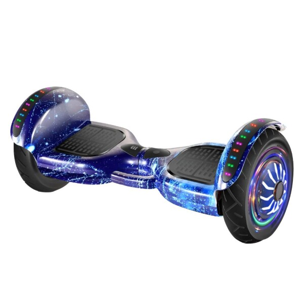 Skate Electrico Hoverboard Musica Bluetooth Luz Patineta 10" Color Variante Cosmos Azul