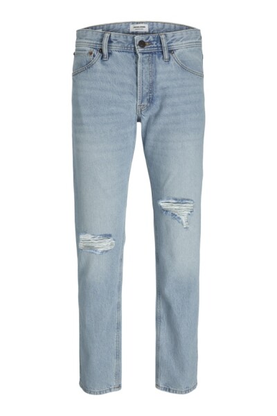 Jeans Relaxed Fit "chris" Con Roturas Y Denim Rígido Blue Denim