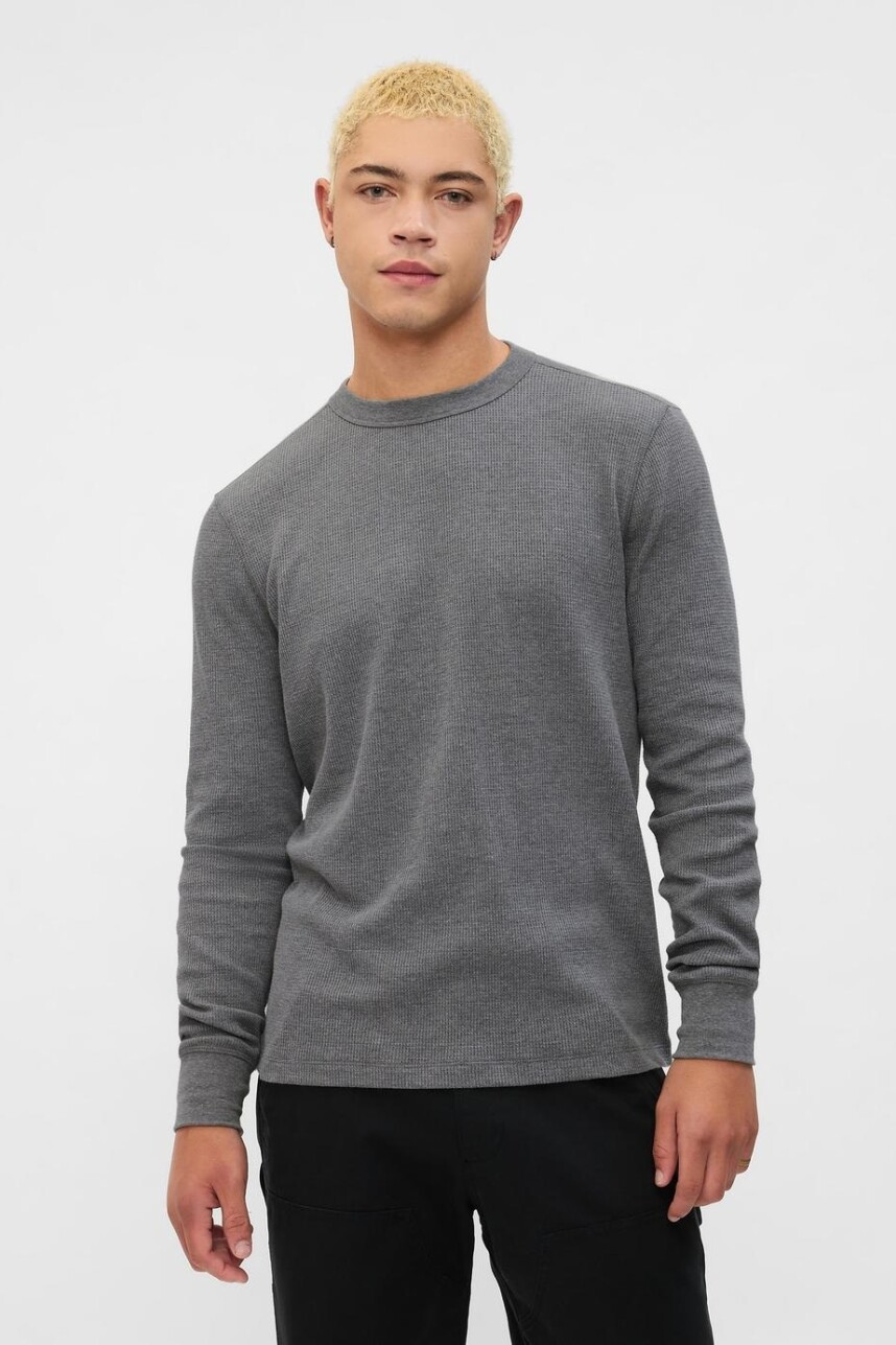 Buzo Waffle Hombre Heather Grey