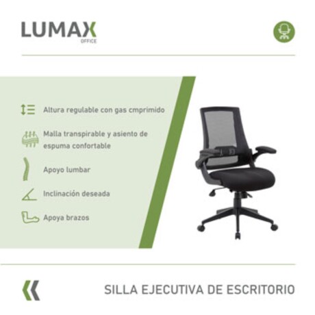 Silla Oficina Trent Ergonomica Giratoria para Escritorio Negro