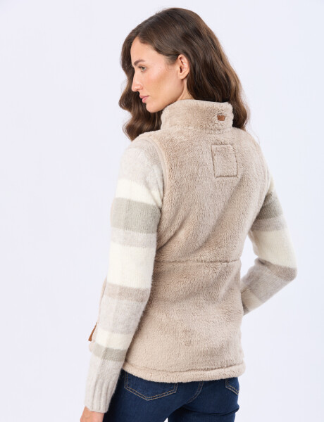 CHALECO SHERPA SUAVE Beige Oscuro
