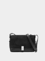 Bolso Bandolera Con Piel negro