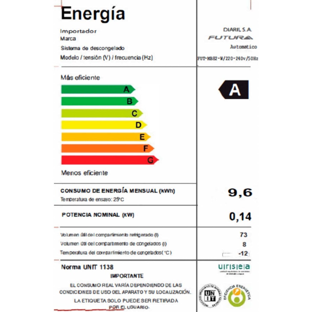 MINIBAR BLANCO 81 LITROS FUT-MB82-W