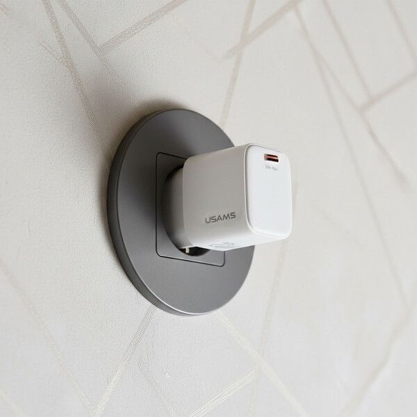 Cargador Pared 20w Chip GaN Usb C Carga Rápida Cc260 Usams Color Blanco