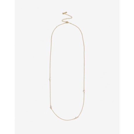 Collar Largo Florcitas Cubic Dorado