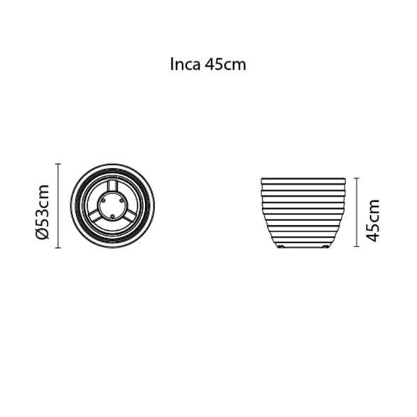 Maceta "INCA" Ø53 x 45cm. color terracota -TRAMONTINA TD0205