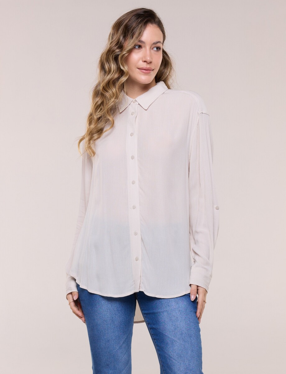 Camisa Holgada Texturad - Beige 