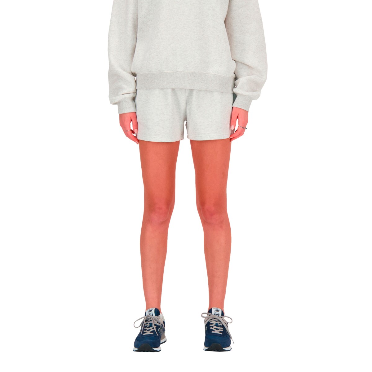 Short New Balance French Terry de Mujer - Blanco 