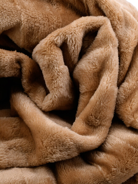 FLANNEL TRAMA DAMERO 2 PLAZAS BEIGE