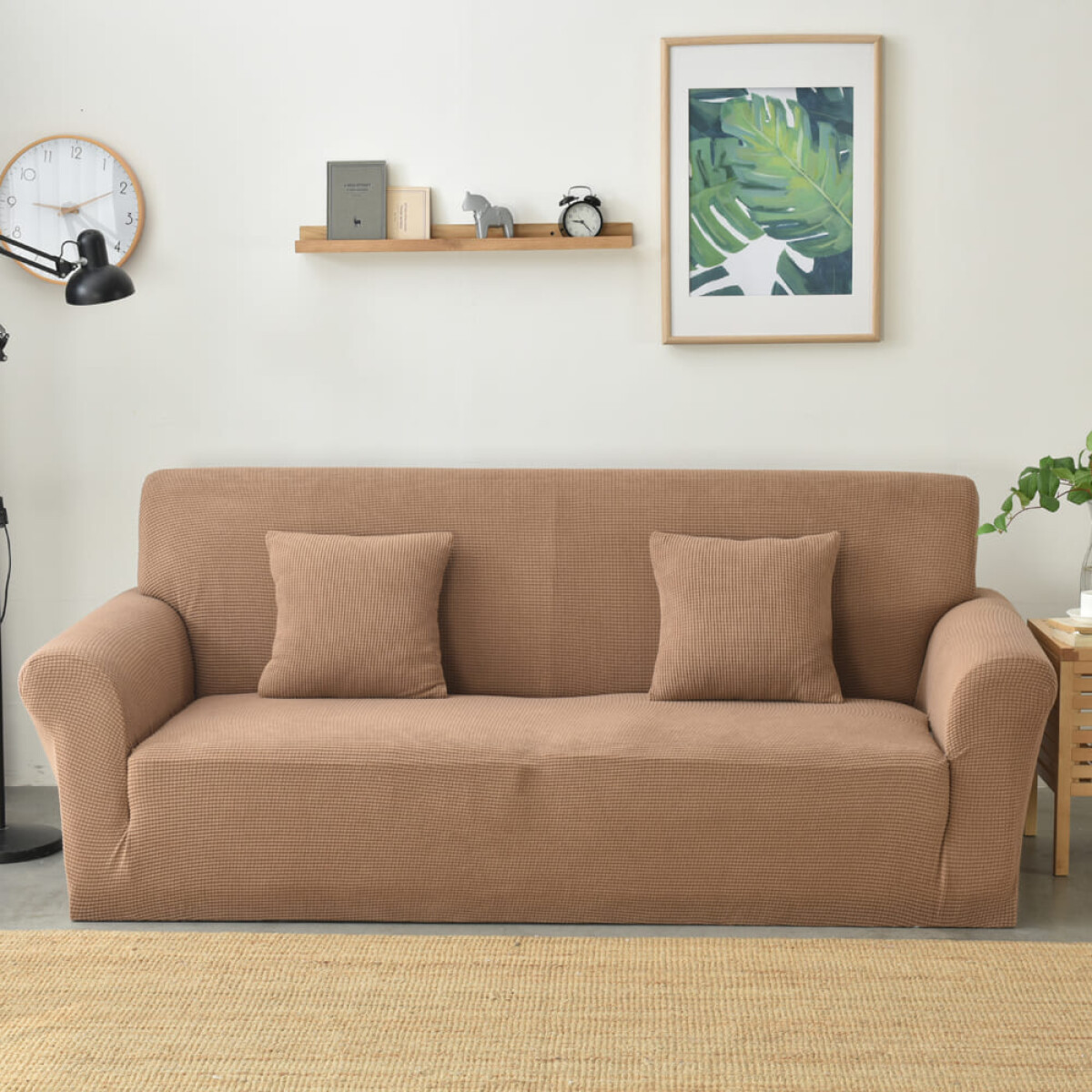 Funda sillón 2 cuerpos lisa - marrón 