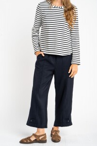 Remera Rayada Algodón Elastano Nácar