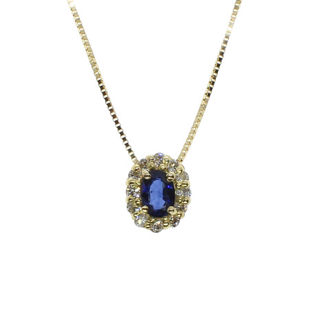 Colgante de oro 18k con brillantes y zafiro azul N8779 Colgante de oro 18k con brillantes y zafiro azul N8779