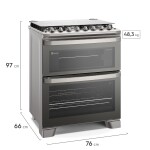 Cocina 5 Hornallas Doble Horno Inox Acero inoxidable