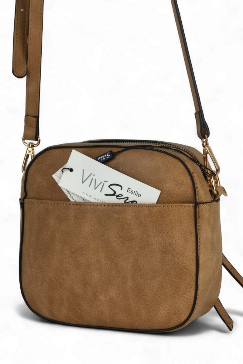 Bandolera con cierres Beige