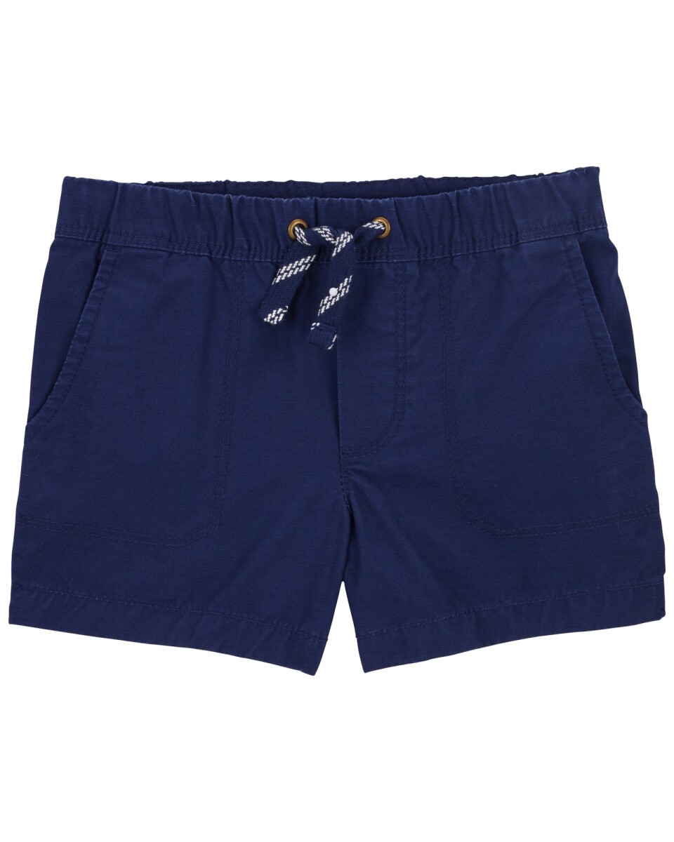 Short de lona con cordón, azul marino 