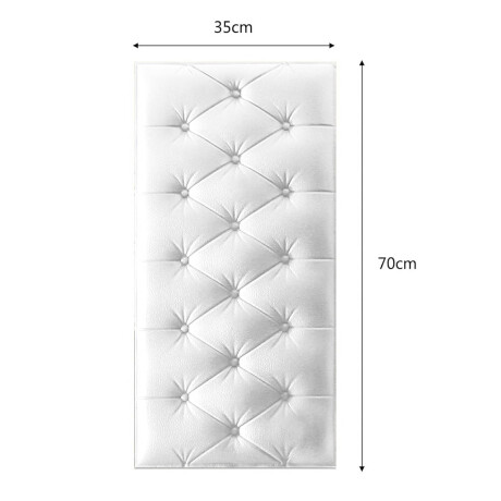 Revestimiento Pared X9 Capitoneado 8mm Autoadhesivo Blanco