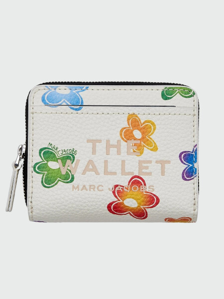 MARC JACOBS - THE WILD DAISY MINI COMPACT WALLET Blanco