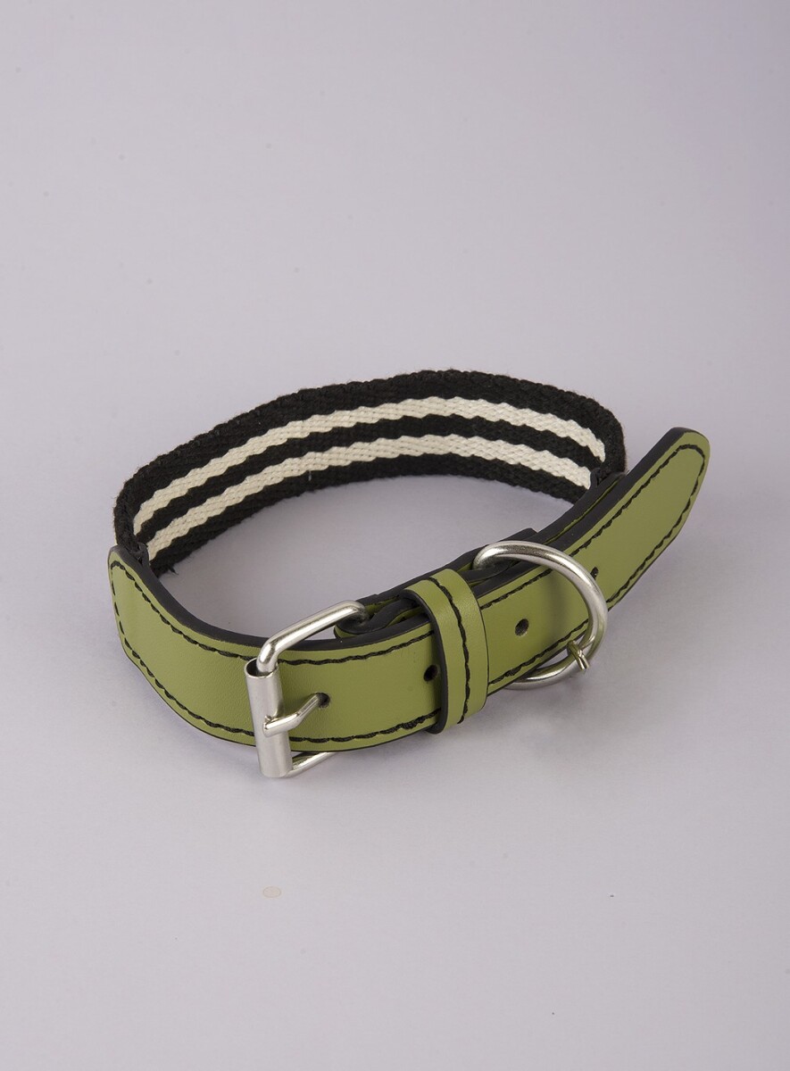 Collar perro mediano strap - Verde mili/esmeralda 