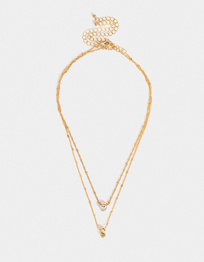 Collares Cortos Con cubic zirconia Collar Corto Cubic Inicial "s" - Dorado