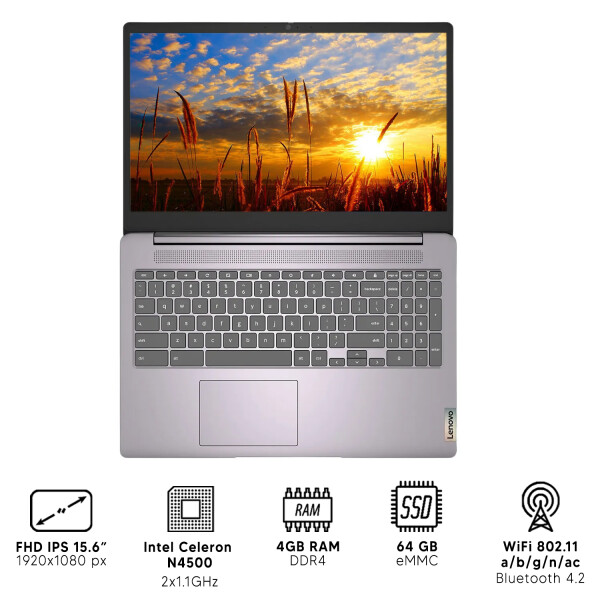 Chromebook Lenovo Chrome 3 Intel N4500 4gb Ram 64gb CHROMEBOOK LENOVO 15IJL6 N4500/4/64/15.6