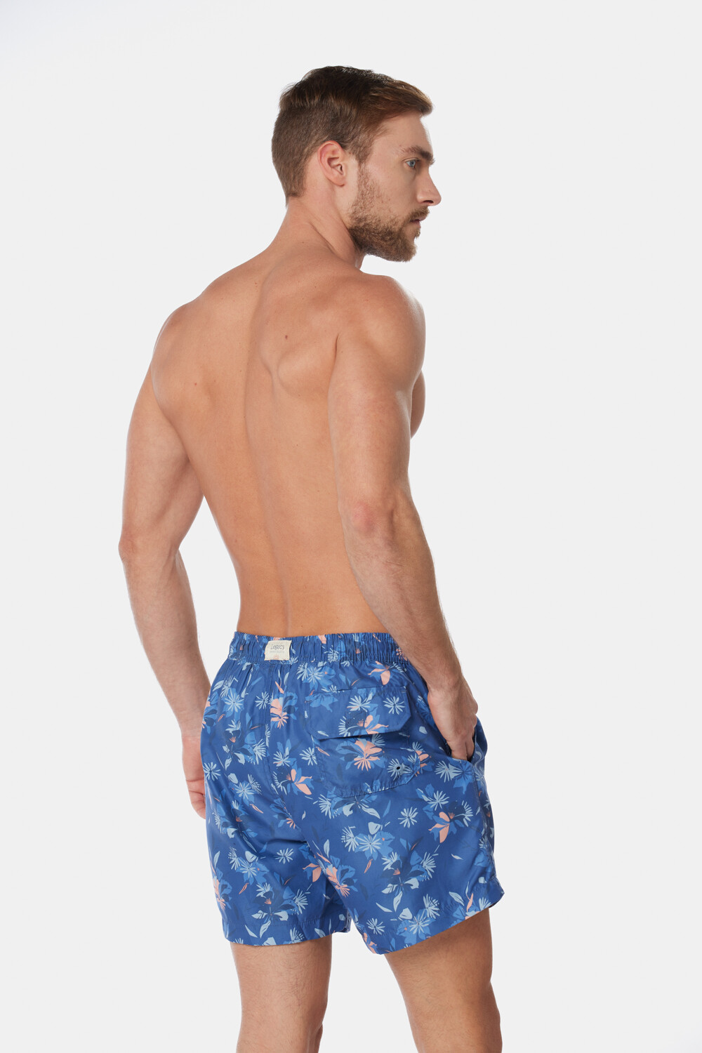 SHORT DE BAÑO ESTAMPADO Azul