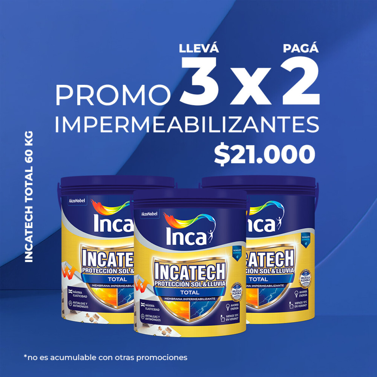 PROMO 3X2 INCATECH TOTAL BLANCO 20 KG 