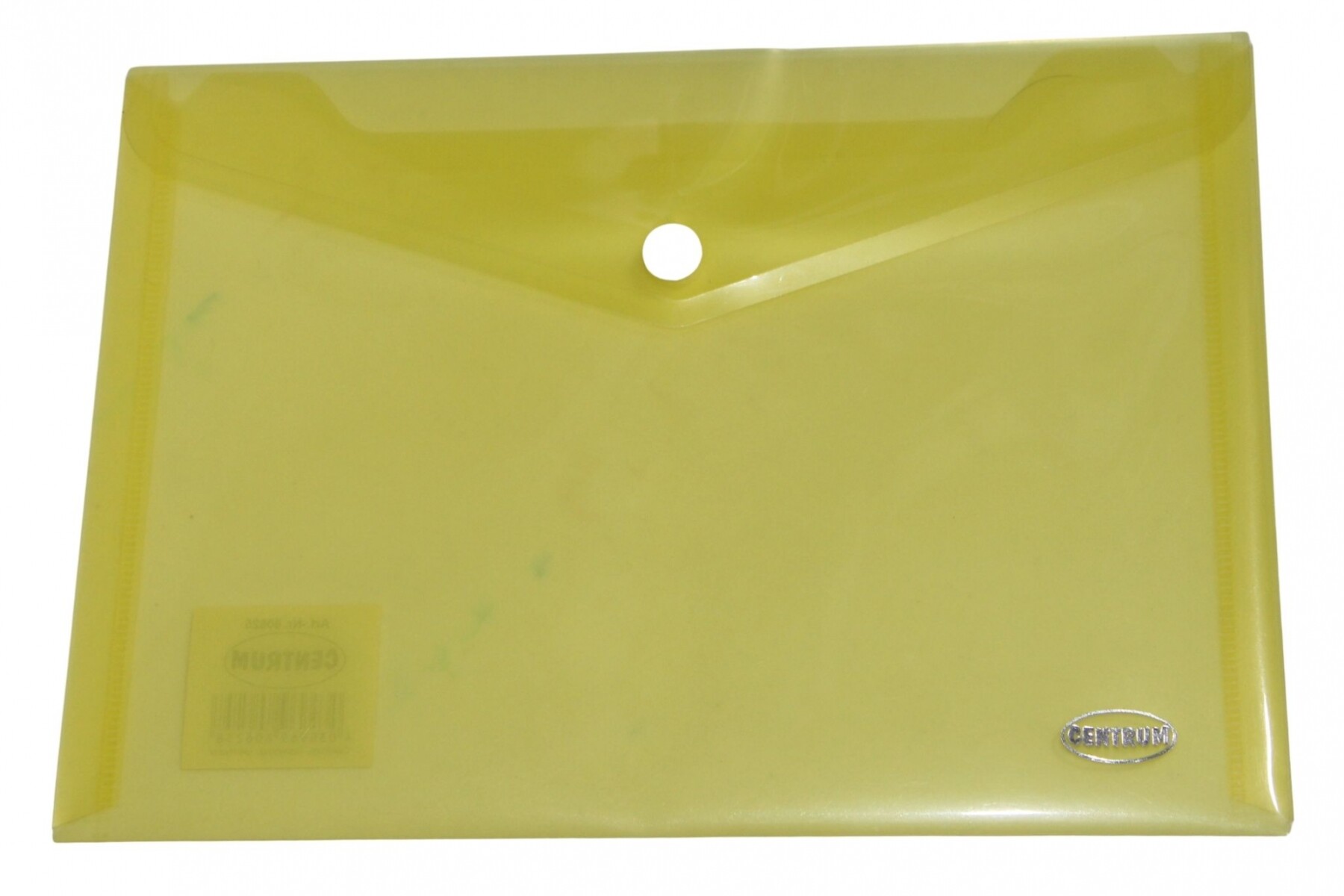 SOBRE CENTRUM TAMAÑO A5 DE PLASTICO CON BOTON - COLOR AMARILLO 