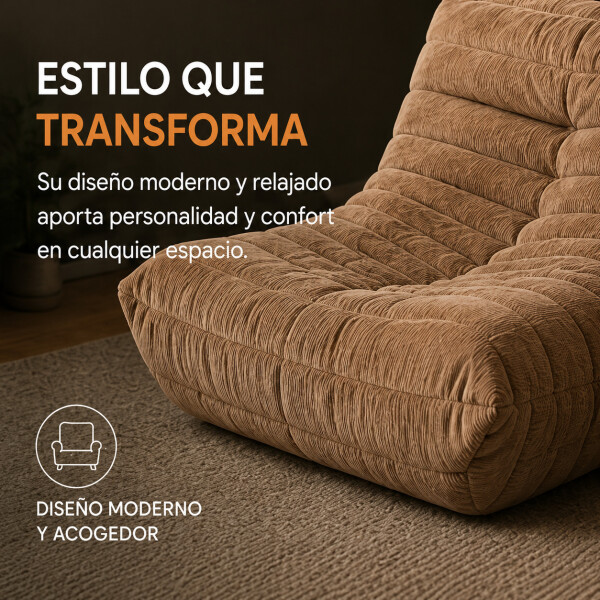 Sillón ComboHome Toggo 1 Cuerpo Lazy Sofa Puff Corderoy Marrón 1