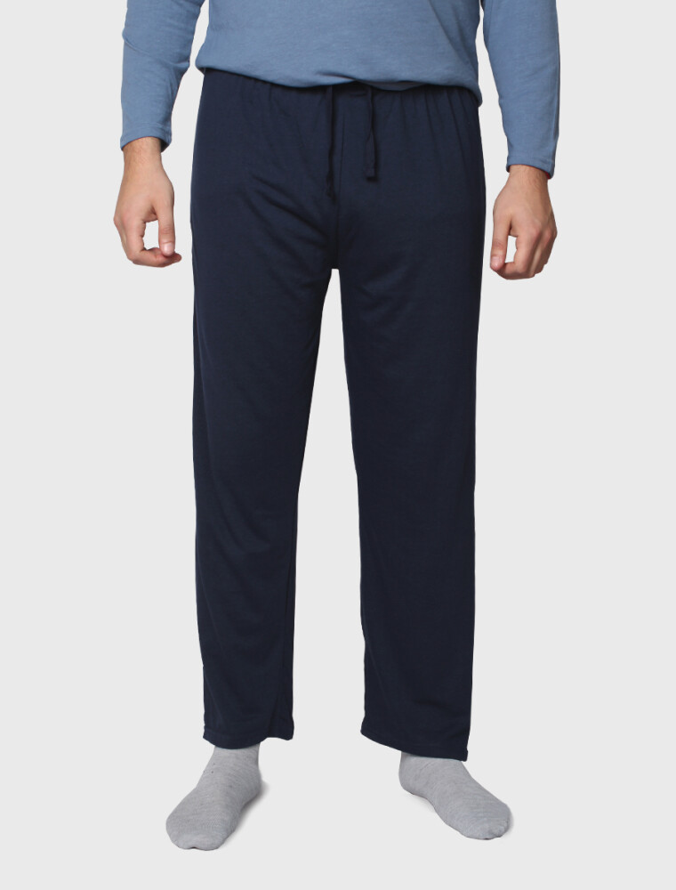 Pijama Largo (Pantalón y Remera) Gris Azulado