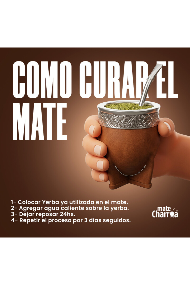 MADE IN URUGUAY MATE CAMIONERO ALPACA Y BRONCE MARRÓN