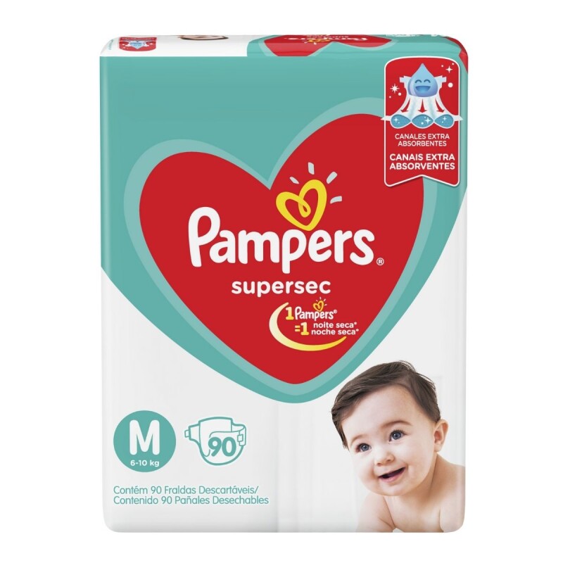 Pañales Pampers Supersec M X90 Pañales Pampers Supersec M X90